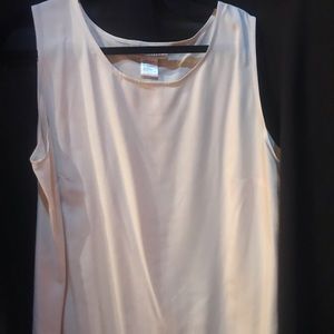 Silhouettes cream 100% silk sleeveless top. Gently used size 16